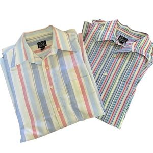 Jos.A.BankTraveler’s Collection Multicolored Dress Shirts.  Size Large. 2 items